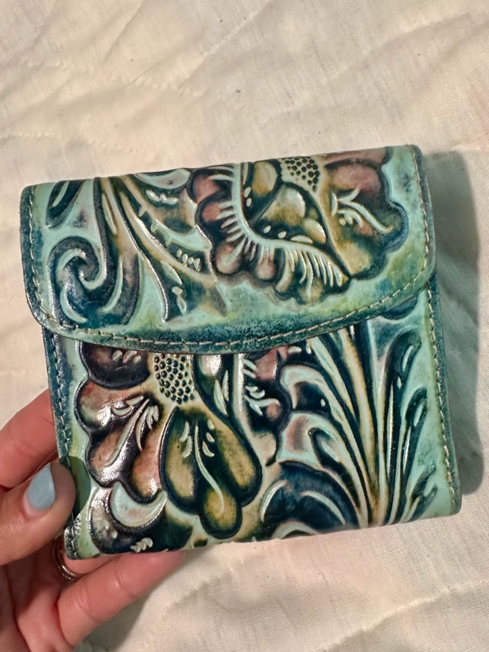 Patricia Nash Tooled Floral Leather Wallet
